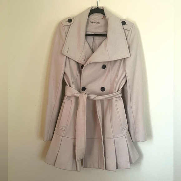 Calvin Klein Jackets & Blazers - Calvin Klein Cream Woman’s Peacoat